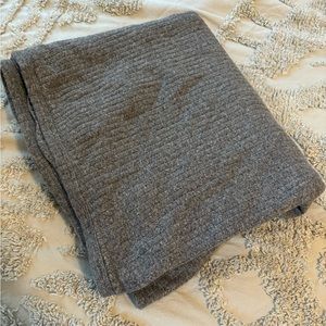 Kate Quinn ribbed organic cotton grey double layer blanket